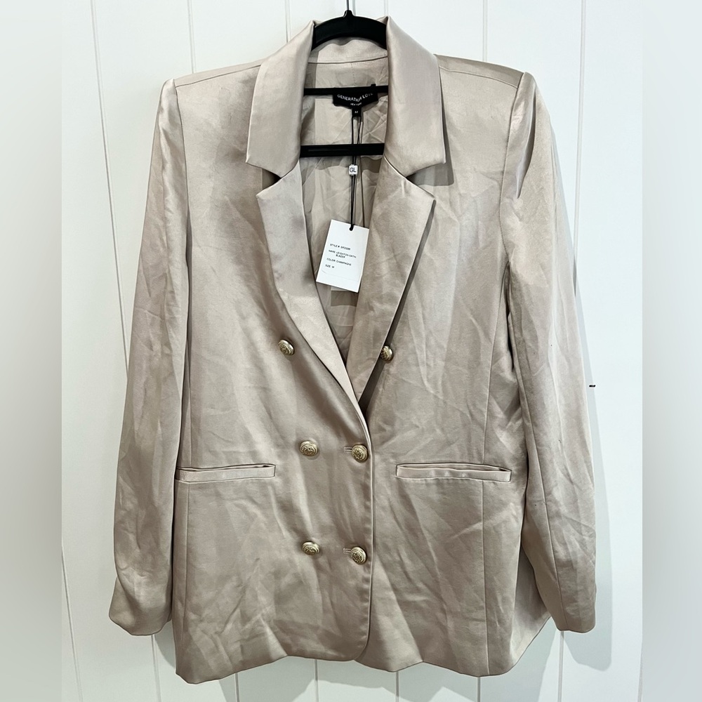 Generation Love NWT  blazer jacket Leighton Satin Size M Champagne